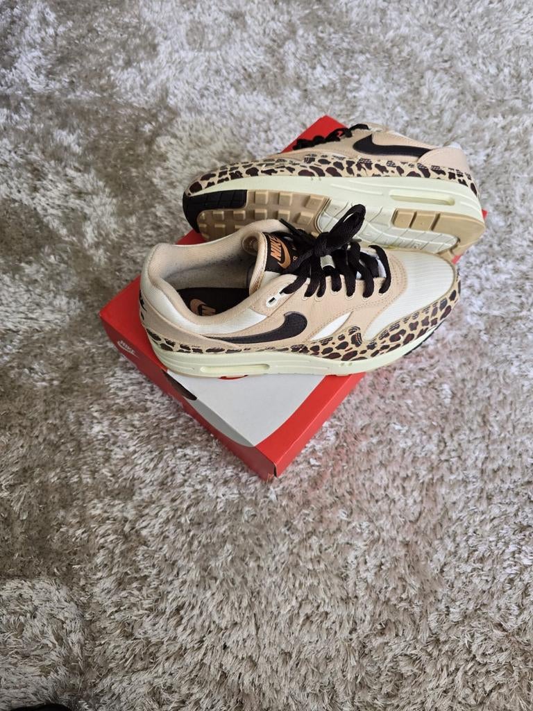 Nike Air Max 1 Leopard origineel sneakers maat 39 zgan, Nike Air Max 1, Beige, Ophalen of Verzenden, Sneakers of Gympen