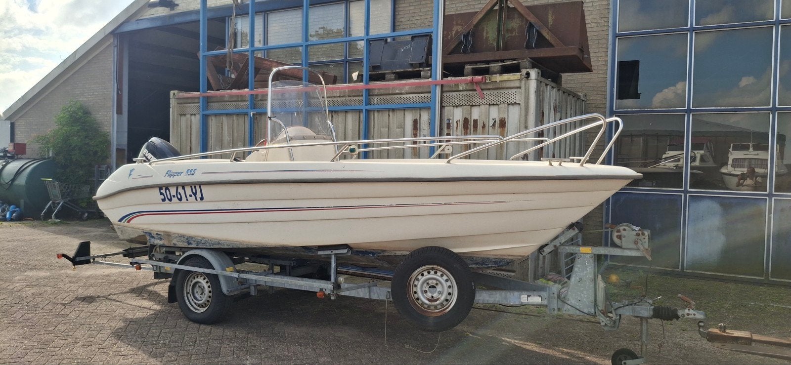 Flipper 550 centerconsole boot evnrude e tec 75 pk, Overige merken, Gebruikt, Elektrische start, 75 pk