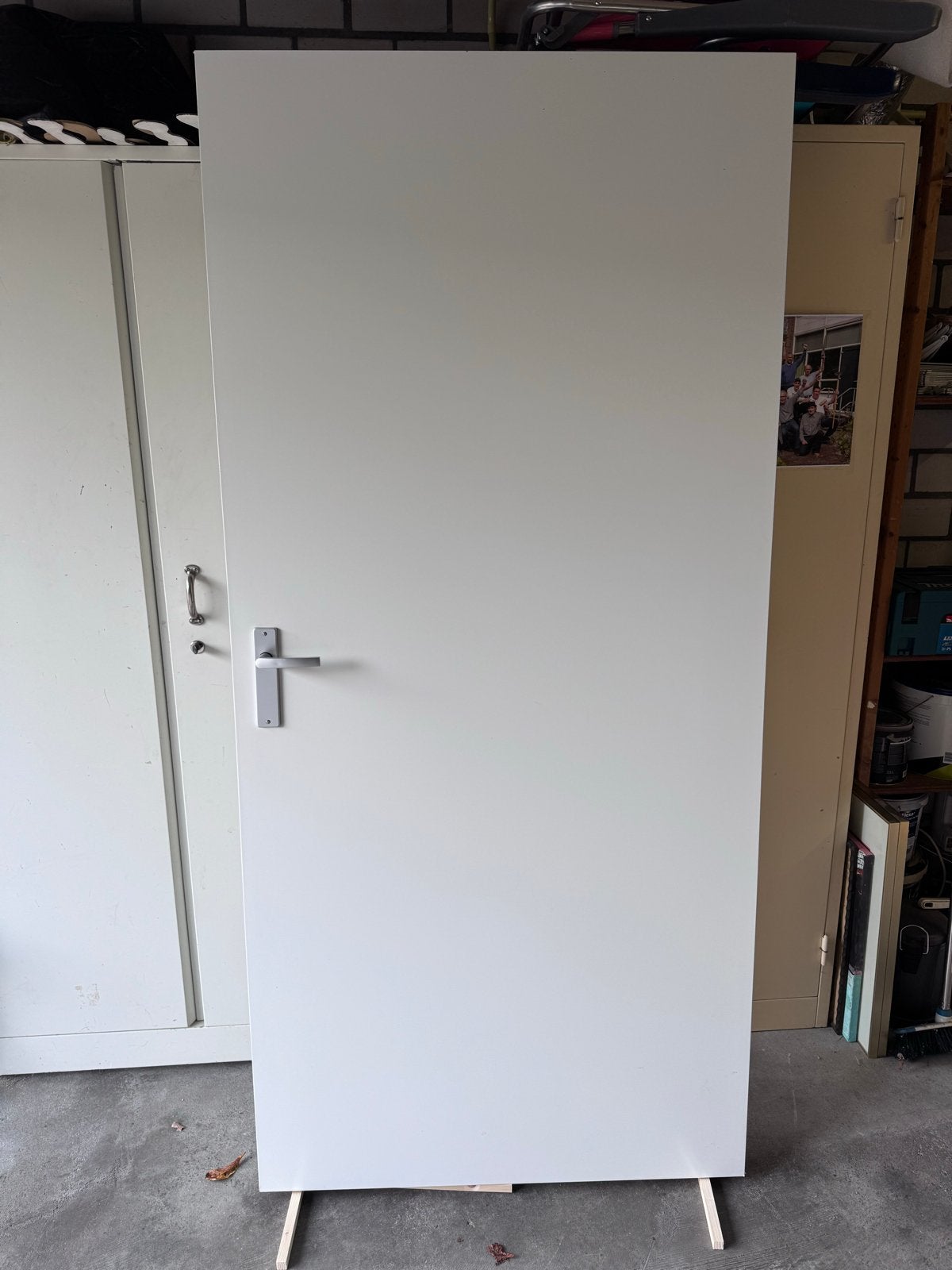 Albo witte binnen opdekdeuren met beslag, Ophalen, 80 tot 100 cm, Binnendeur, Zo goed als nieuw