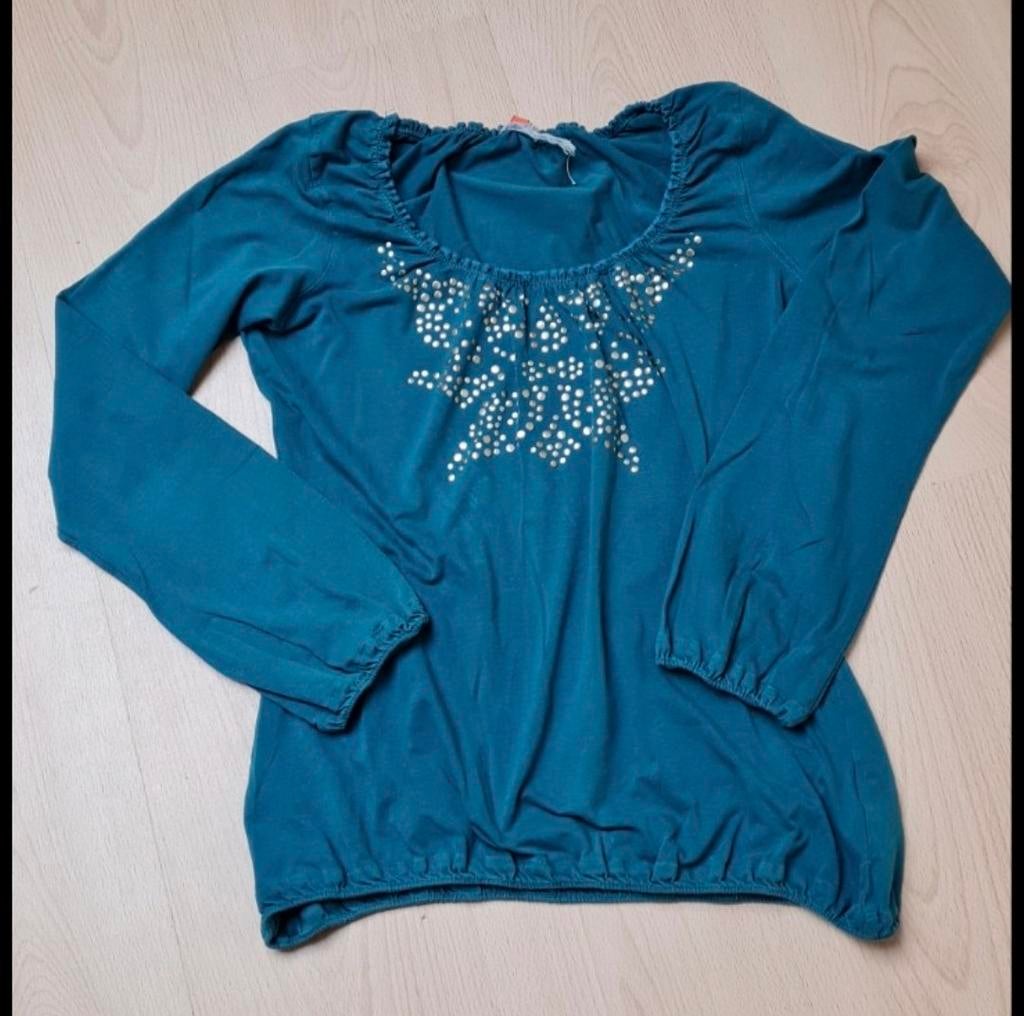 Leuk petrol damesshirt maat M, Maat 38/40 (M), Blauw, Ophalen of Verzenden, Zo goed als nieuw