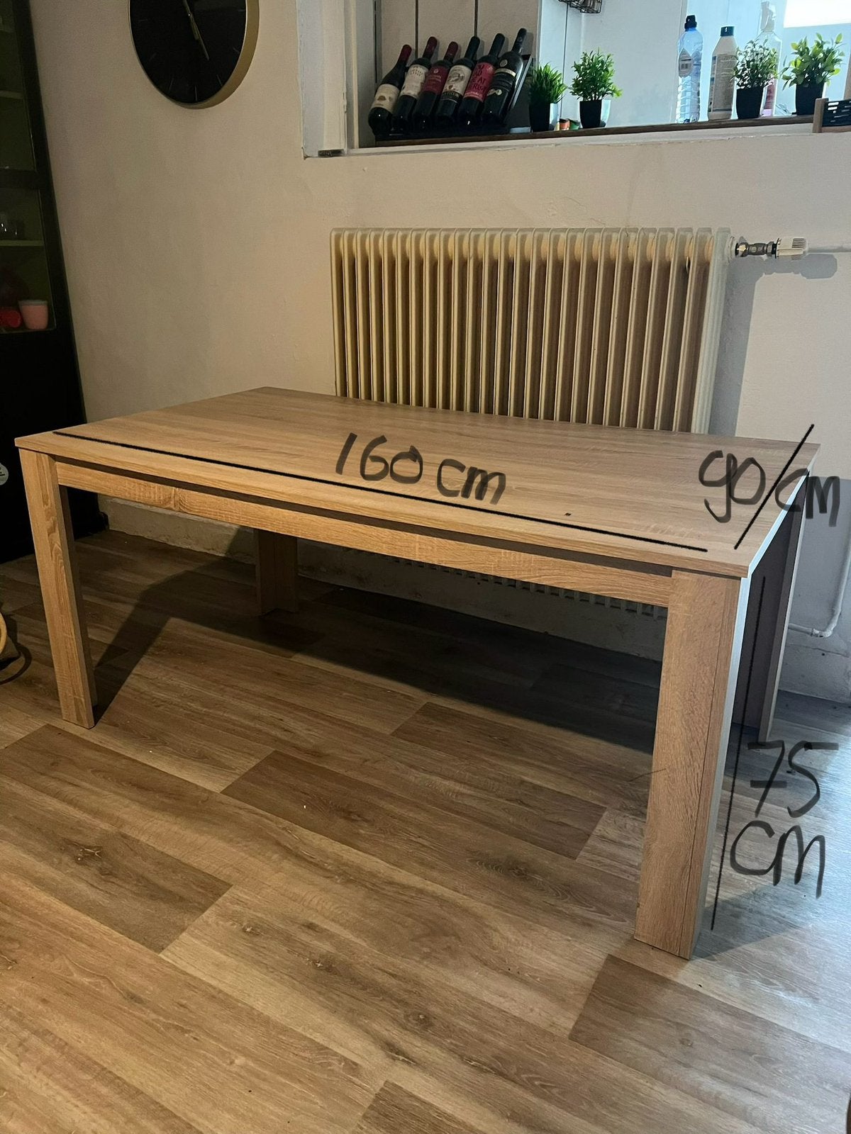 Eettafel 160x90 cm, Huis en Inrichting, Tafels | Eettafels, Ophalen, 50 tot 100 cm, Zo goed als nieuw, 150 tot 200 cm