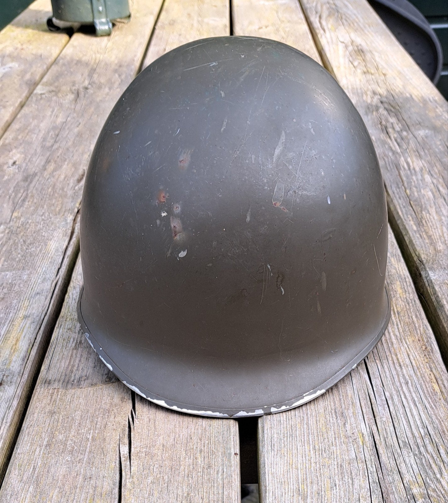 Vintage Legerhelm - M1 Style - Groen, Ophalen of Verzenden, Overige soorten, Overige gebieden, Helm of Baret