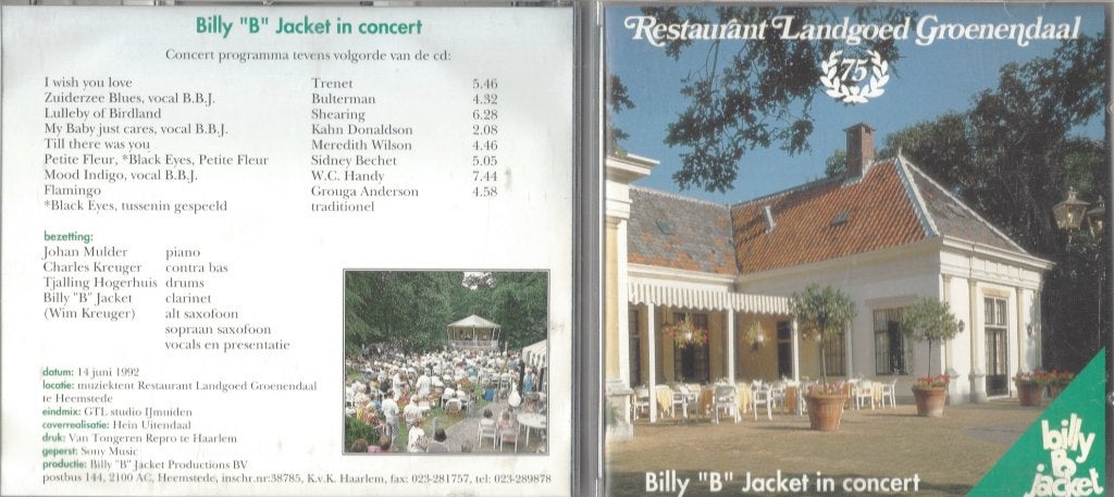 Billy "B" Jacket in concert - Live Jazz CD, Gebruikt, Verzenden, Live-album, Jazz