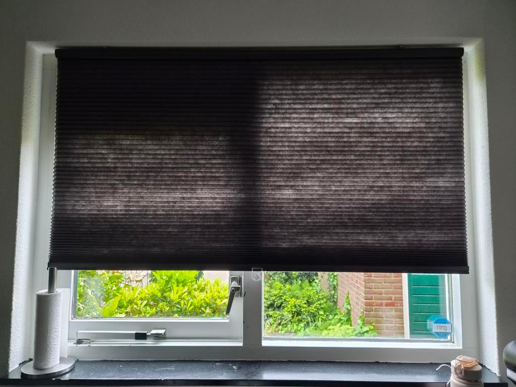 Plisségordijn ikea hoppvals 140x155cm deels verduisterend, Huis en Inrichting, Ophalen, Zo goed als nieuw, Grijs