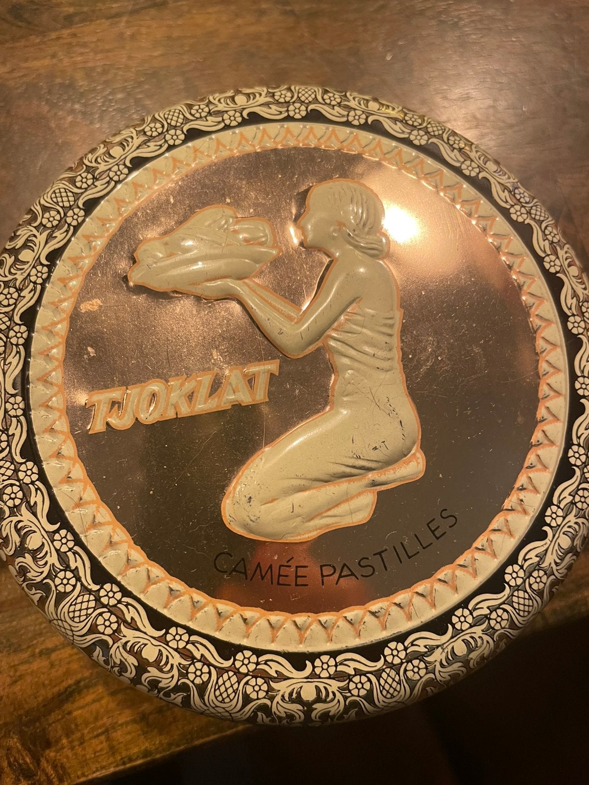 Vintage Tjoklat blik 70 jaren., Ophalen of Verzenden, Gebruikt, Overige