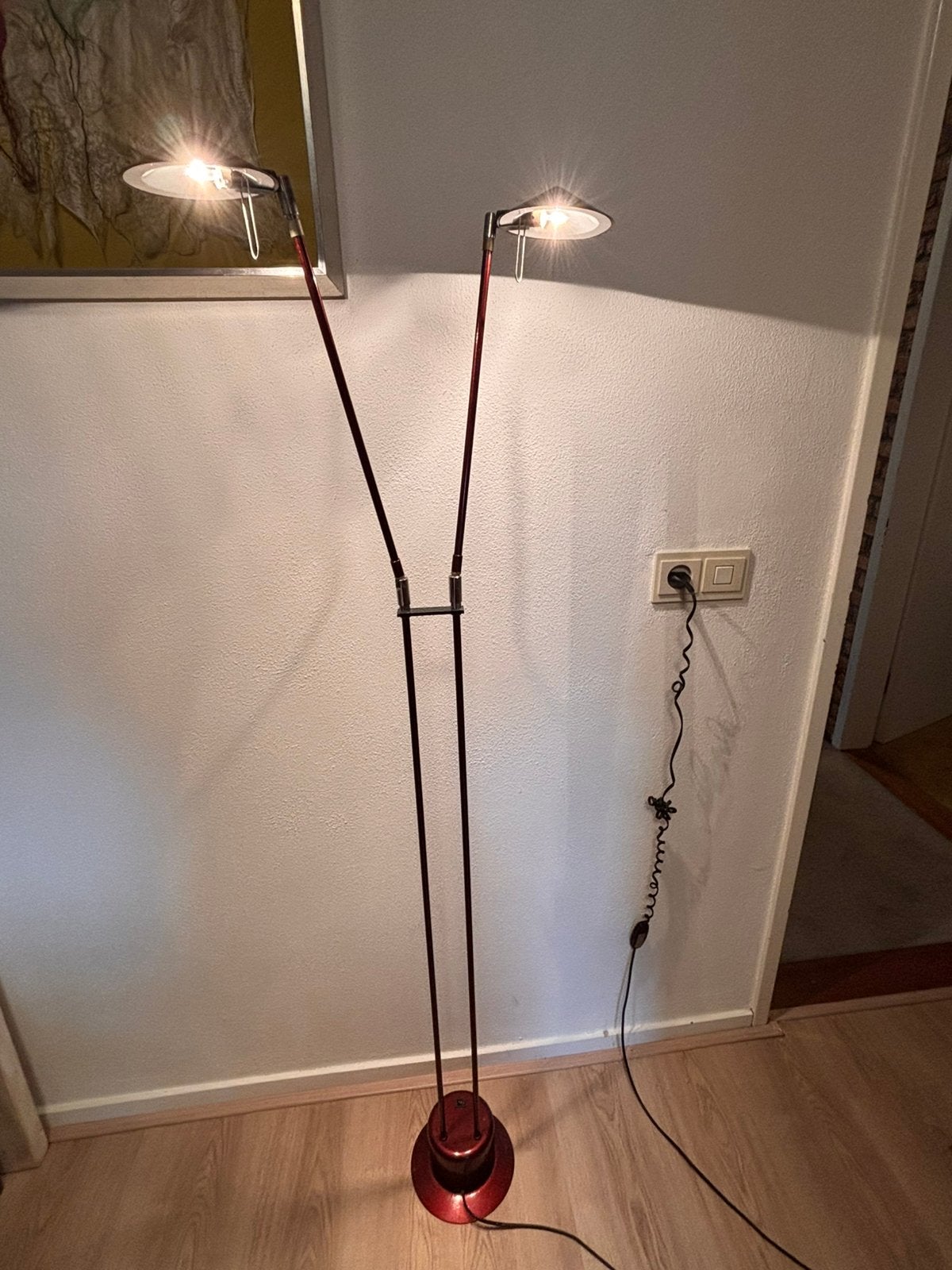 Elko lite 9000 vloerlamp vintage mid- century, Ophalen, Gebruikt, Scandinavich, mid century, Metaal