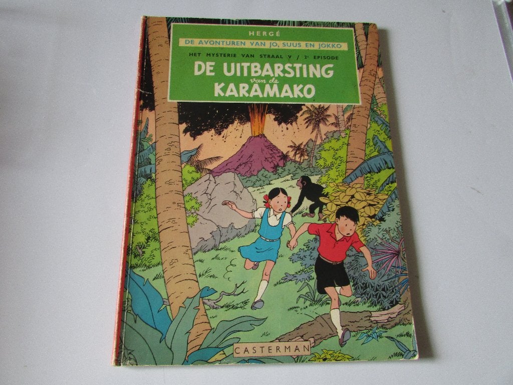 JO , SUUS EN JOKKO, De Uitbarsting van de Karamako, Boeken, Gelezen, Eén stripboek, Ophalen of Verzenden, Hergé
