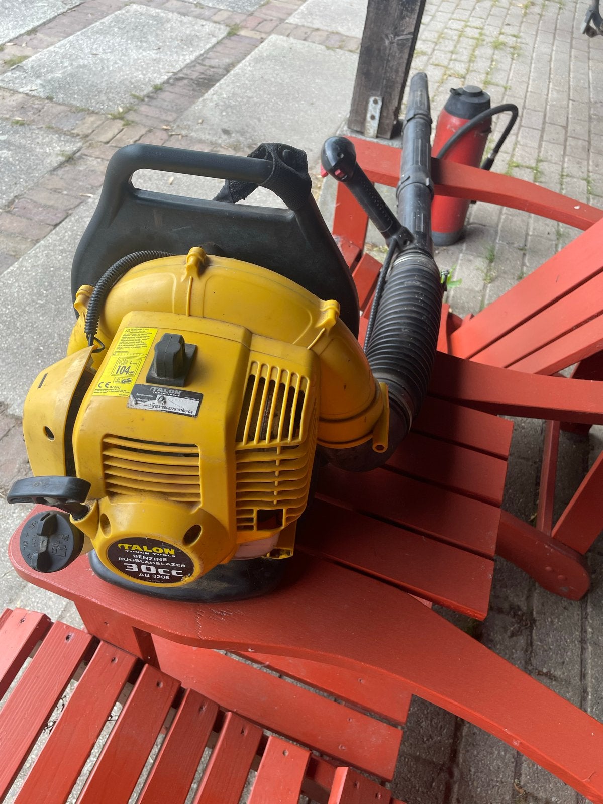 Talon Benzine Rugbladblazer 30CC - Krachtig en Gebruikt, Tuin en Terras, Bladblazers, Ophalen of Verzenden, Gebruikt, Benzine