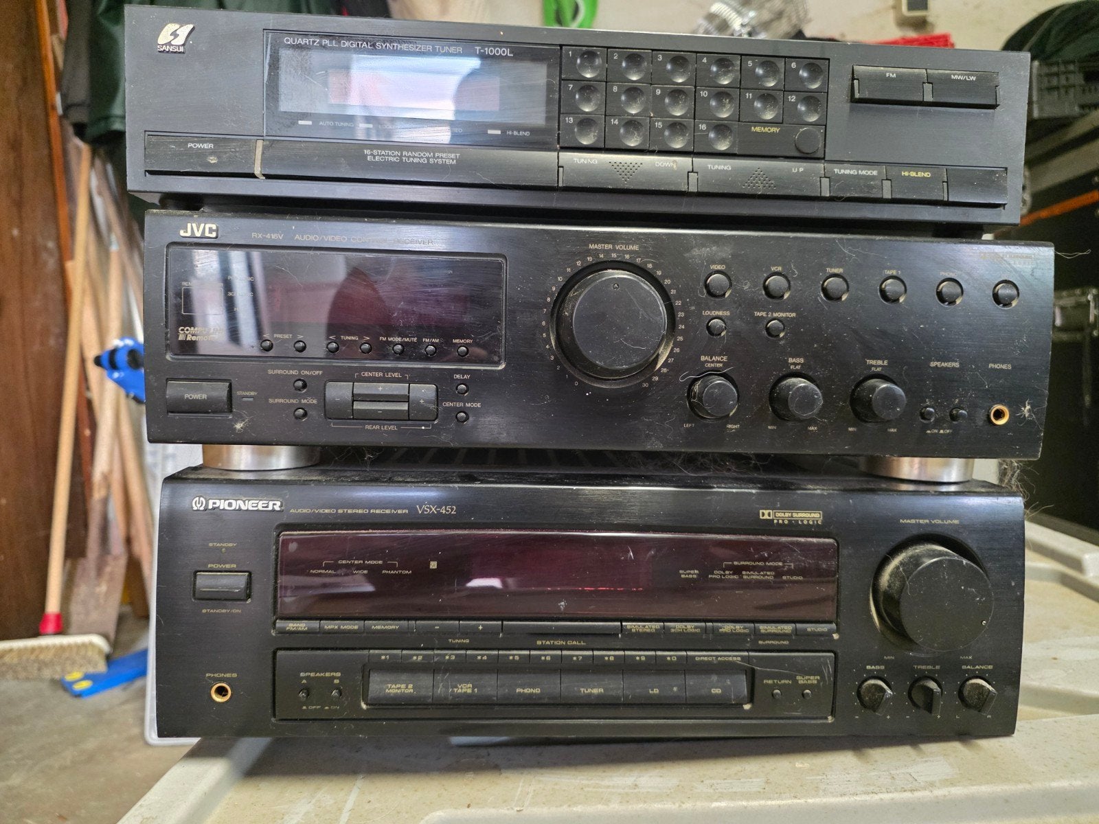 Pioneer, JVC, Sansui Tuner Versterkers - 3 stuks, Ophalen of Verzenden, Gebruikt, Stereo, Pioneer