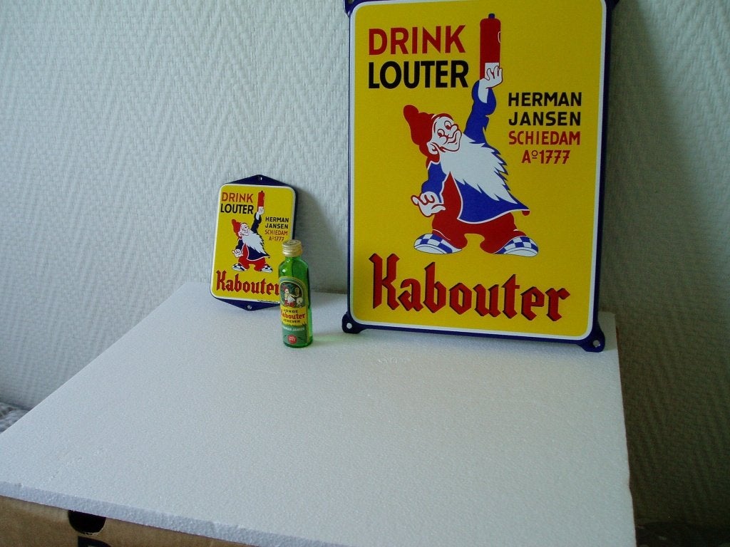 Kabouter Drink Louter, Ophalen, Gebruikt, Reclamebord