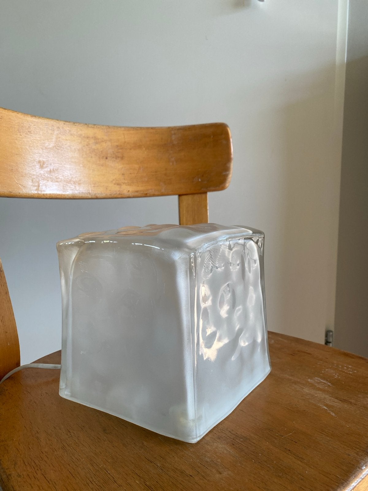 Vintage Ikea Iviken 'Ice Cube' lamp - Glas, Ophalen of Verzenden