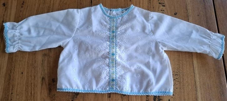 Vintage Frans baby kleding, broderie, band met bloemetjes, Gebruikt, -, -, Ophalen of Verzenden