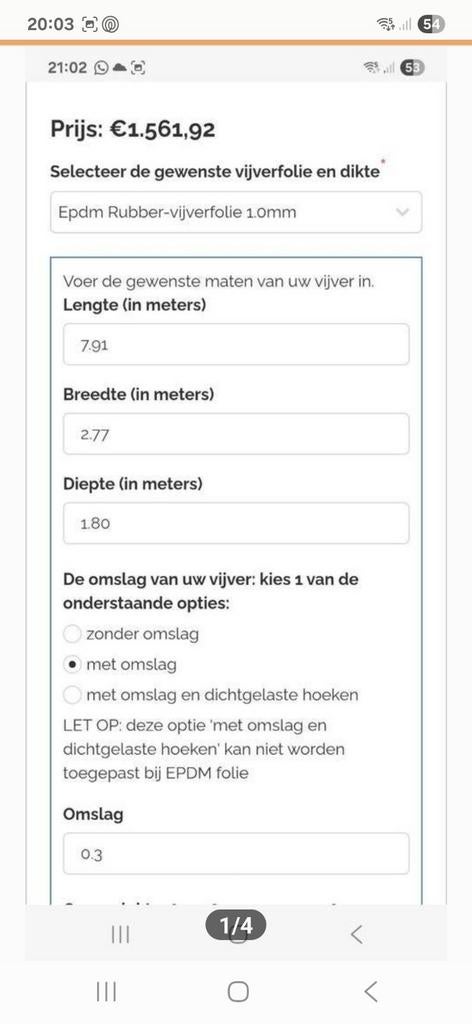 Nieuwe 3D vijverzak
Maten 7.91 x 2.77 x 1.97 x 0.30, Ophalen, 3853JR, Nieuw, Aquafactory