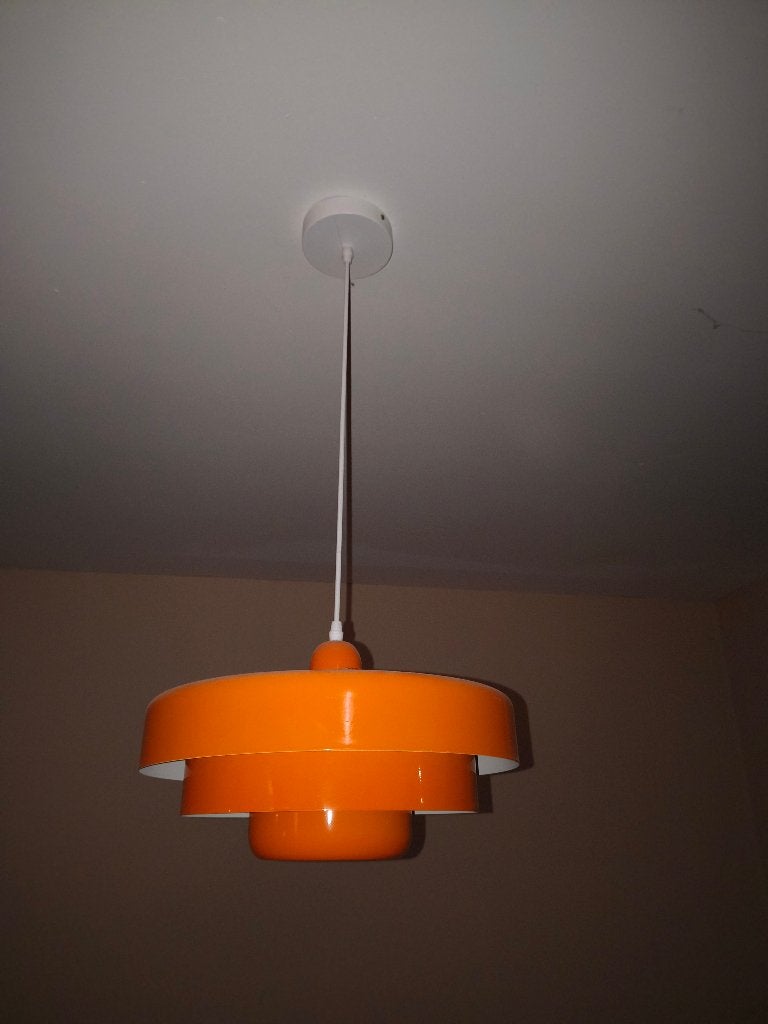 oranje seventies, vintage decor nieuwe hanglamp, Huis en Inrichting, Lampen | Tafellampen, Ophalen, Vintage, Oranje, Zo goed als nieuw