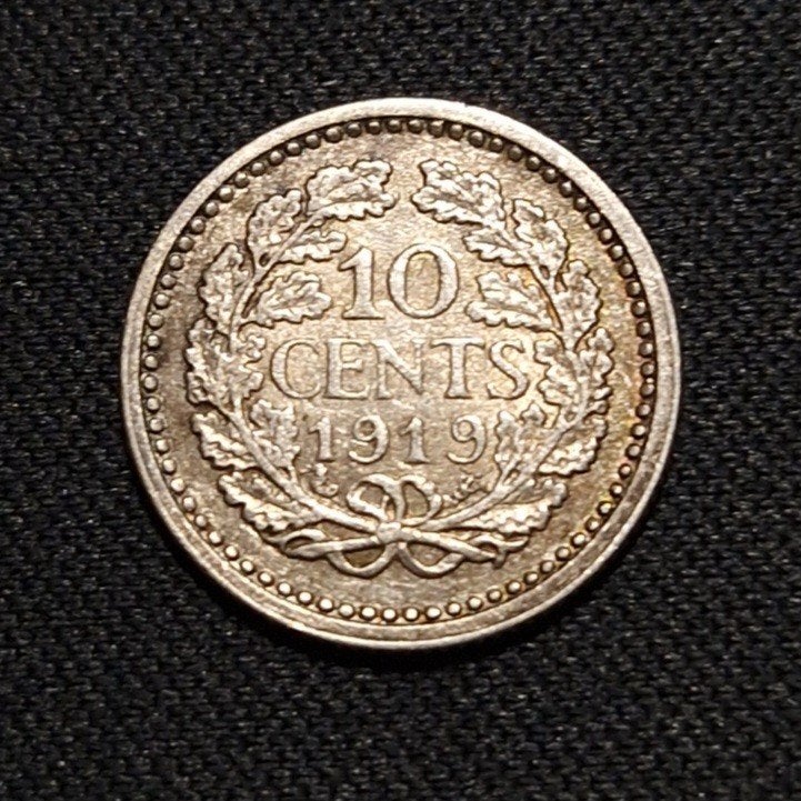 10 cent 1919, Verzenden, Zilver, 10 cent, Koningin Wilhelmina