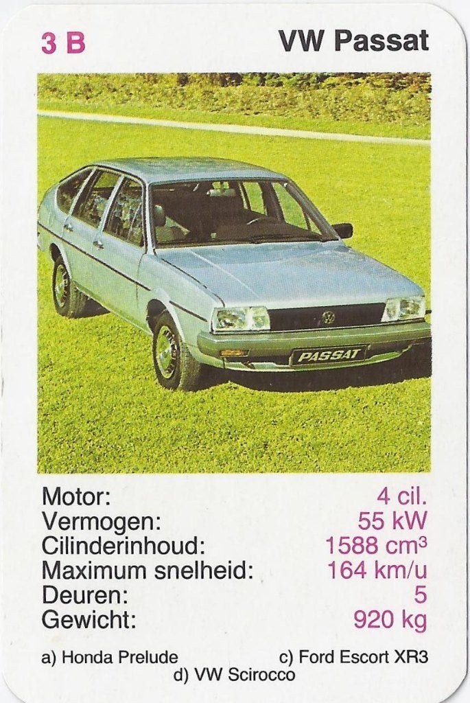 Kw3 autokaartje vw passat, Ophalen of Verzenden, Zo goed als nieuw, Auto's