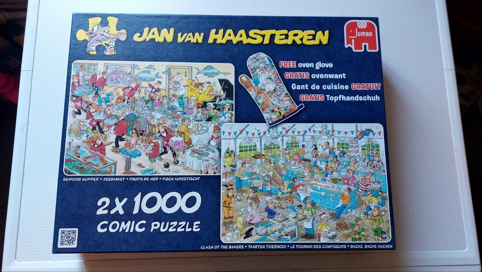Jan van Haasteren, 2x 1000 zeebanket, taartentoernooi, Ophalen of Verzenden, 500 t/m 1500 stukjes, Zo goed als nieuw