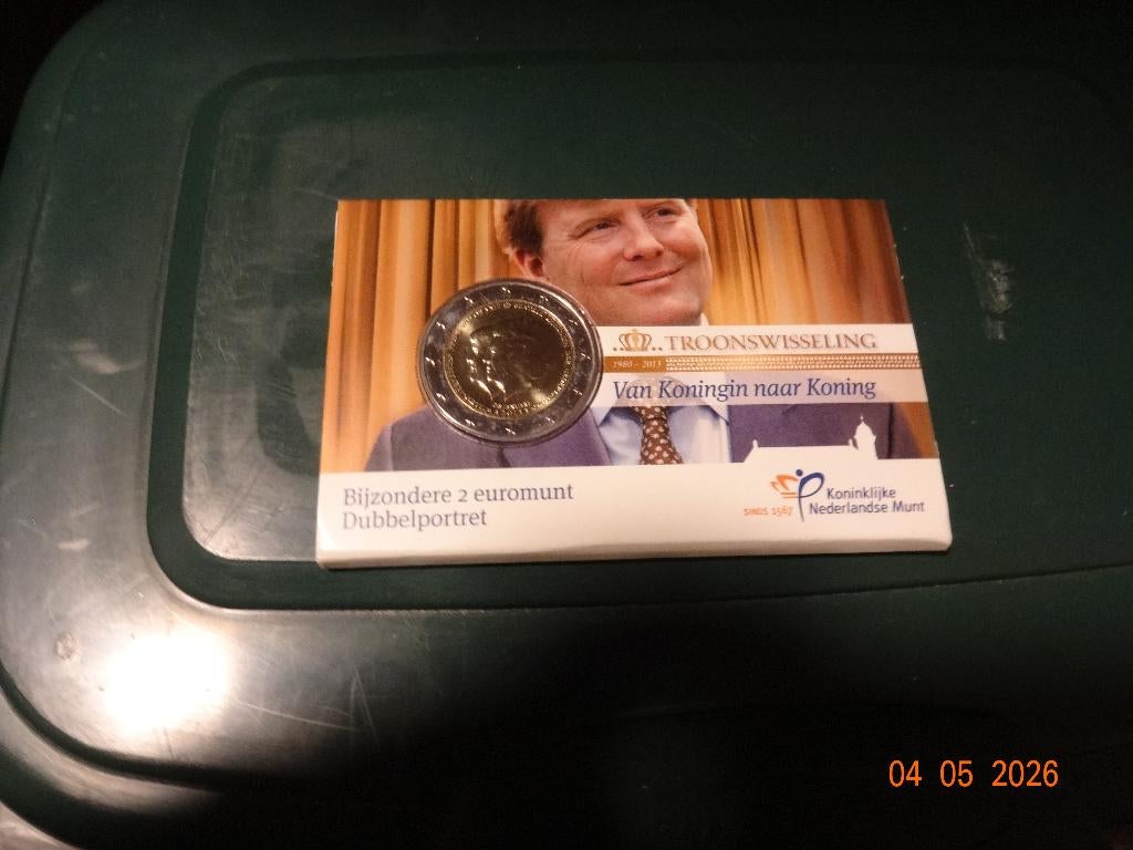 Coincard 2 Euromunt dubbelportret Koningin naar Koning, Ophalen of Verzenden, Overige landen, 2 euro, Setje