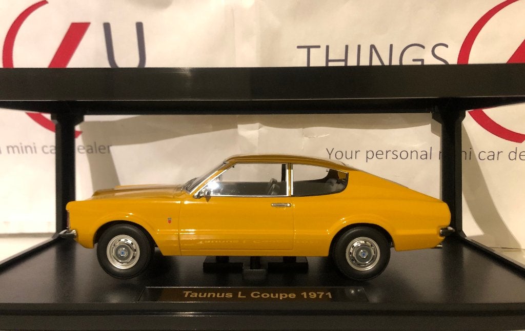 KK-Scale 1:18 Ford Taunus L Coupe 1971 okergeel nieuw, Ophalen of Verzenden, Nieuw, Auto, Overige merken