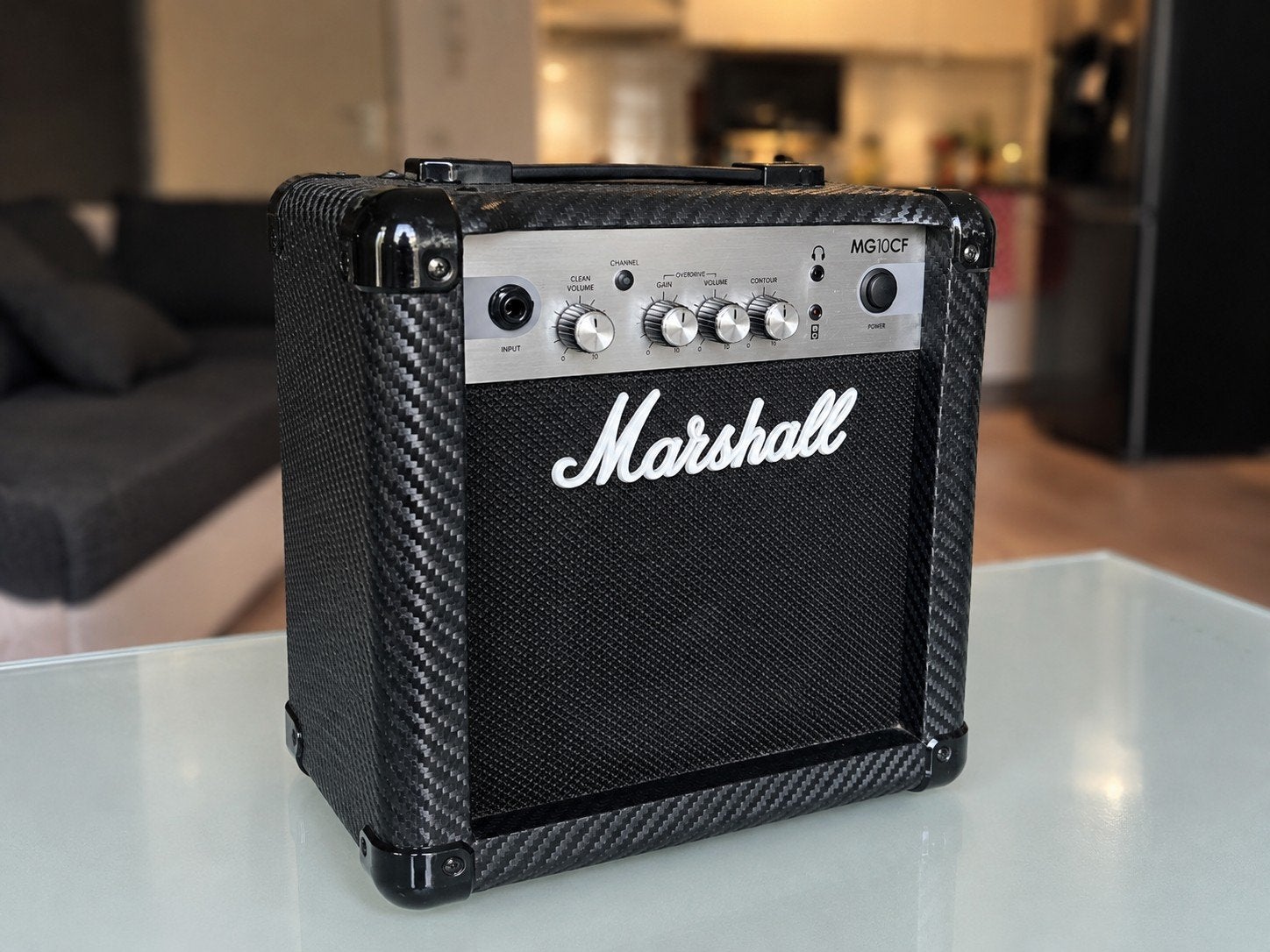 Marshall MG10CF gitaarversterker (10 Watt) – Carbon Look, Ophalen of Verzenden, Gebruikt, Minder dan 50 watt