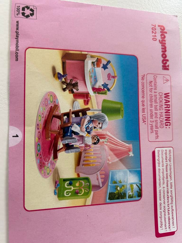 Playmobil Babykamer 70210 met accessoires, Ophalen of Verzenden, Zo goed als nieuw