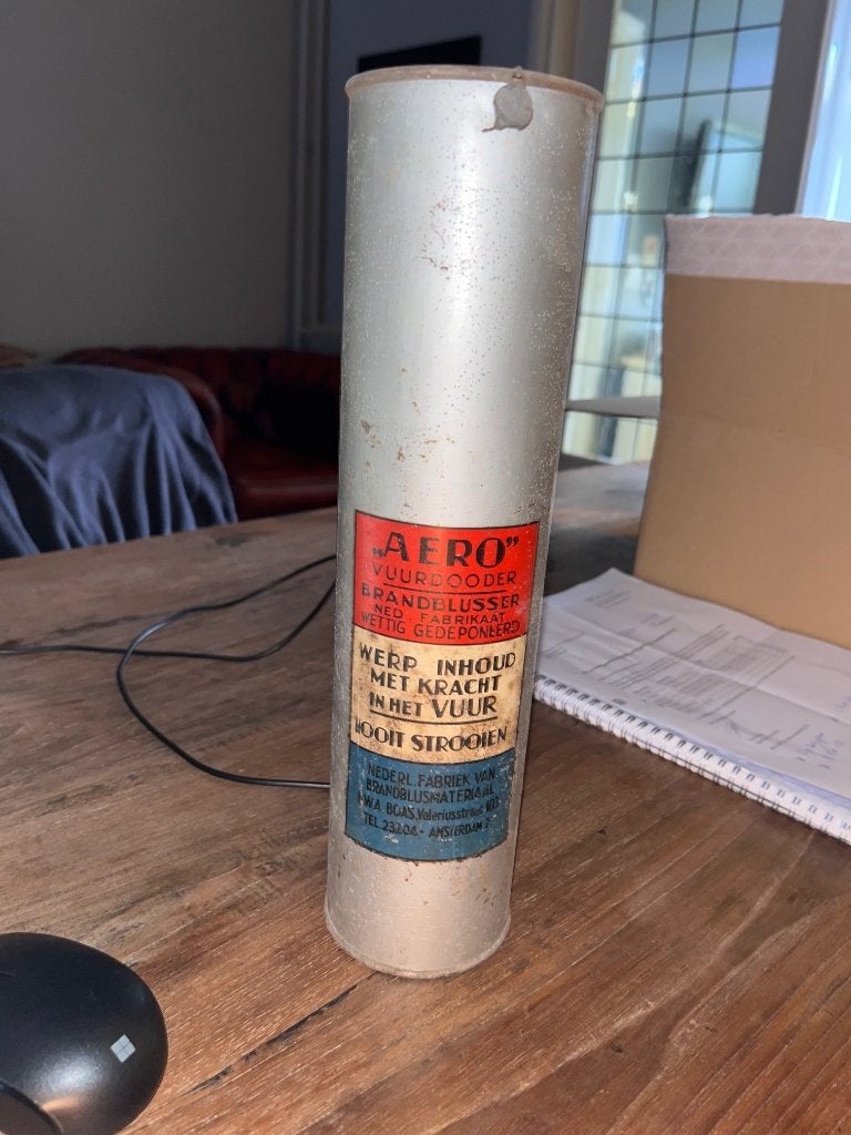 Vintage "AERO" Vuurdoover Brandblusser  1930, Ophalen of Verzenden, Gebruikt