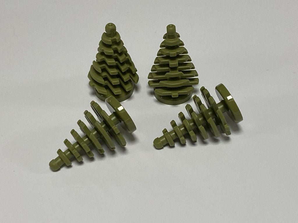 Partij 4x nieuwe kleine Lego dennenbomen in diverse kleuren, Overige thema's, Lego, Nieuw, Ophalen of Verzenden