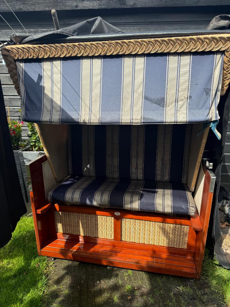 Strandstoel, Tuin en Terras, Tuinstoelen, Gebruikt, Hout, Ophalen