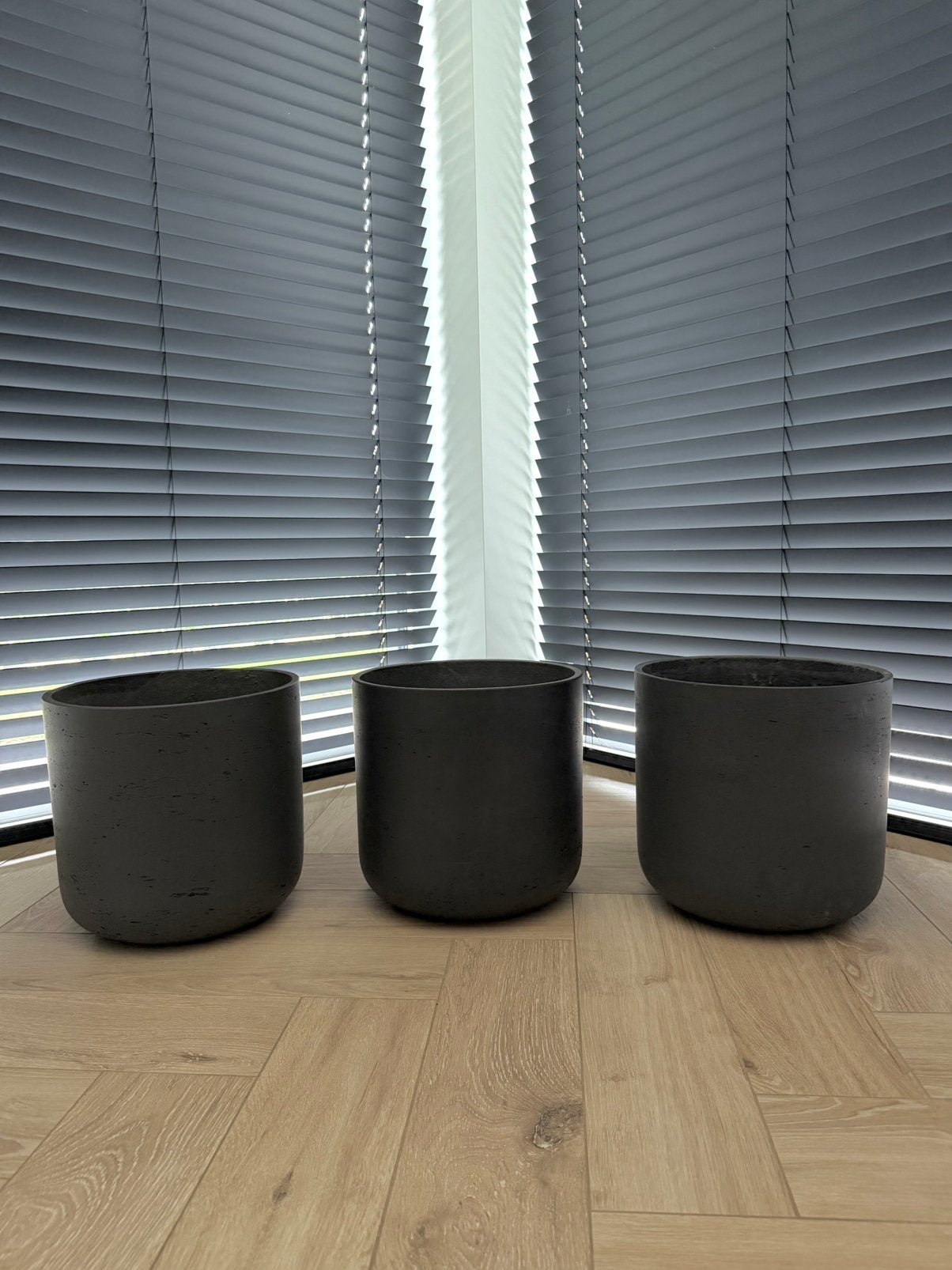 Pottery Pots set van 3 plantenpotten antraciet, Ophalen, Overige materialen, Gebruikt, Minder dan 60 cm