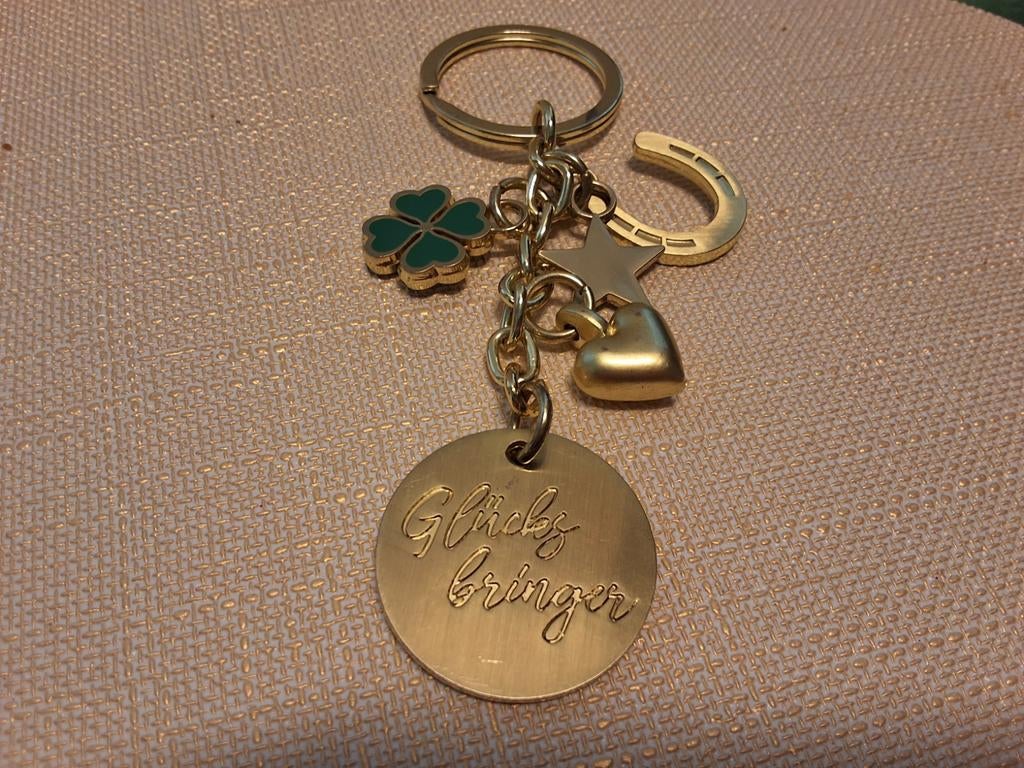 Geluksbrenger Hanger met Klavertje Vier, Hoefijzer en Hartje, Ophalen of Verzenden, Nieuw