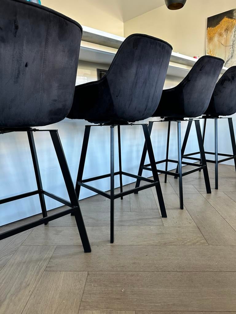 5 Barkrukken draaibaar zwart, Huis en Inrichting, Ophalen, Draaibaar, 60 tot 90 cm, Metaal