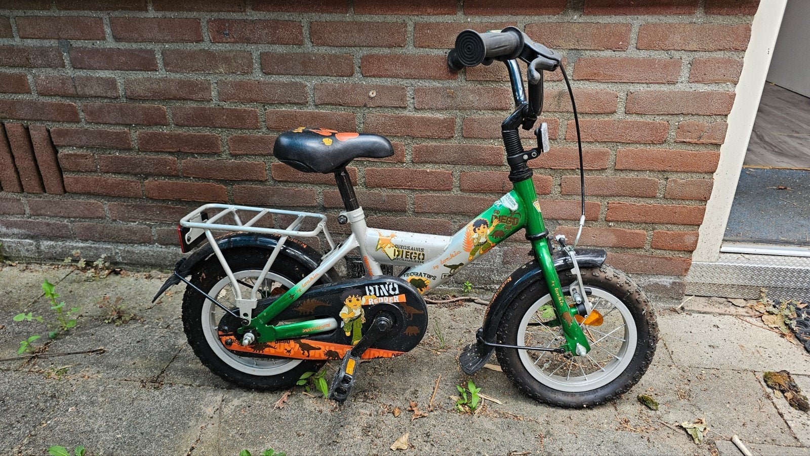 Diego kinderfiets 12 inch met zijwielen, Ophalen, Zijwieltjes, Gebruikt, Velgrem