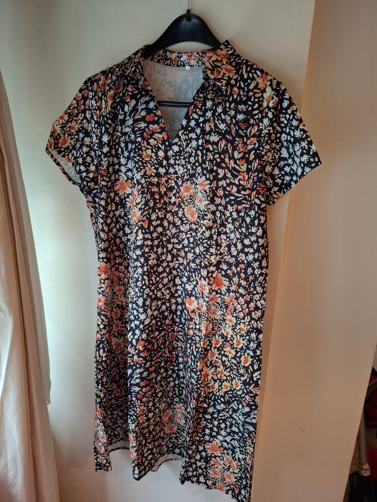 Zomerjurk met bloemenprint - Maat 2XL, Kleding | Dames, Maat 46/48 (XL) of groter, Zo goed als nieuw, Knielengte, Meerkleurig