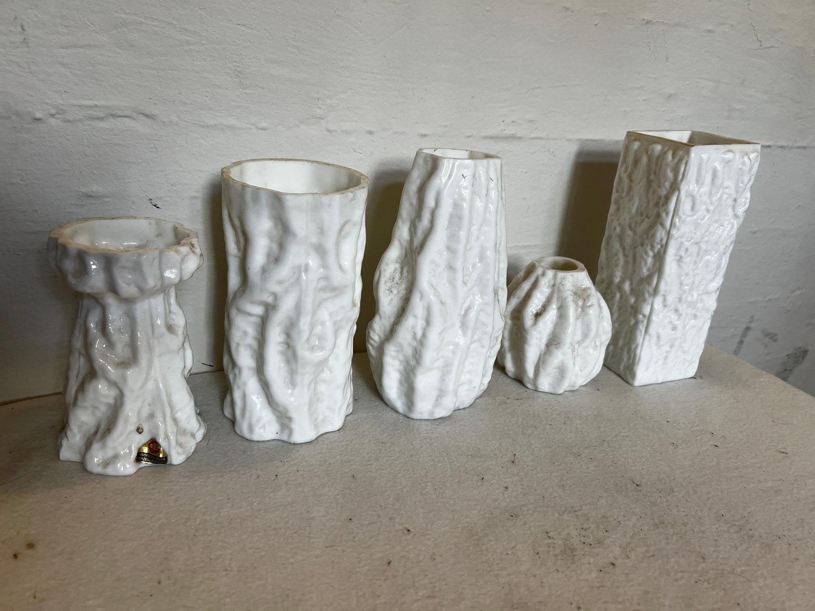 4 Ingrid Glashütte vazen van Kurt Wokan., Antiek en Kunst, Antiek | Glas en Kristal, Ophalen of Verzenden