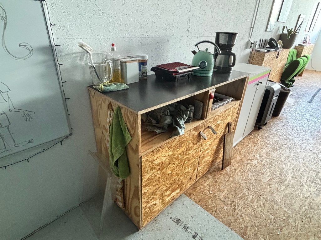 Maatwerk pantrykast / servieskast met werkblad, Ophalen, Overige materialen, Gebruikt, 100 tot 150 cm