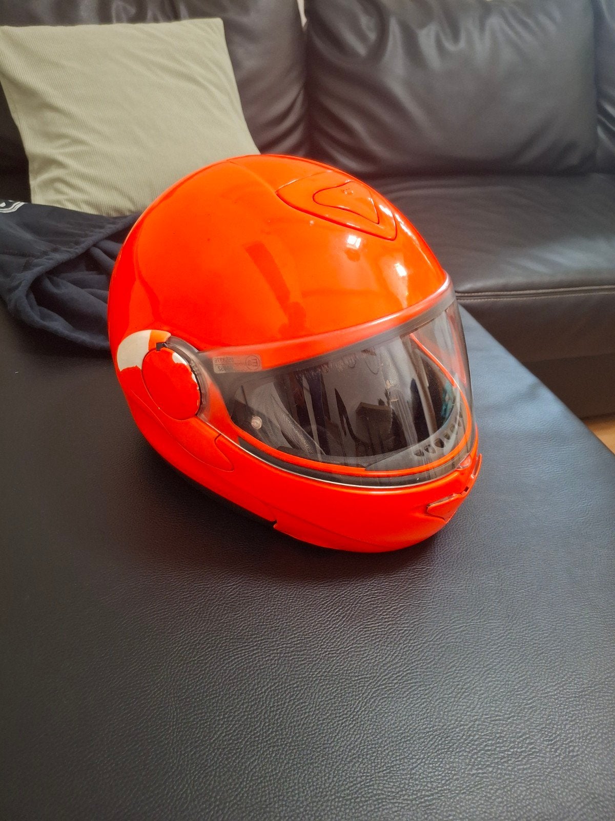 Oranje systeemhelm - X-Lite Racing Comfort, M, Systeemhelm, Heren, Tweedehands