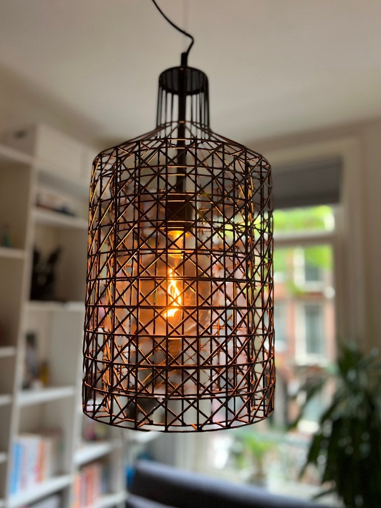 DutchBone iron pendant lamp / Ijzer hanglamp, Huis en Inrichting, Lampen | Hanglampen, Ophalen, Zo goed als nieuw, Industrial