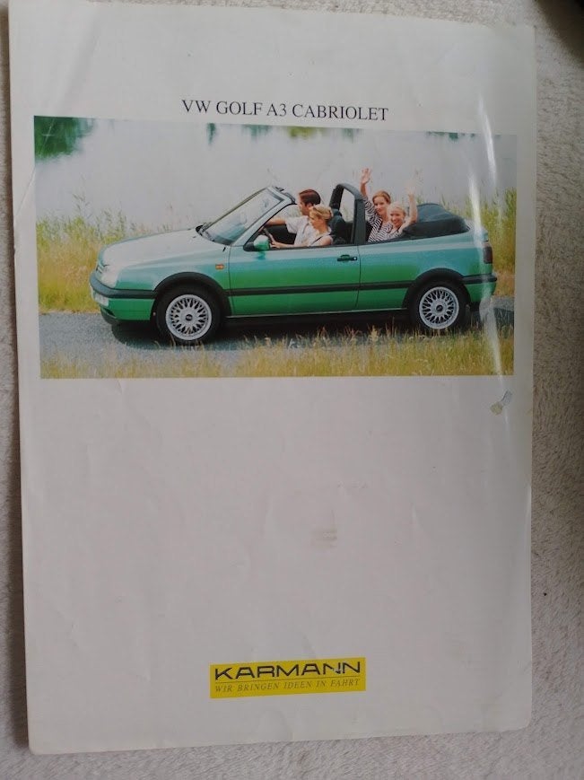 VW Volkswagen Golf Cabriolet folder / flyer, Boeken, Ophalen of Verzenden, Zo goed als nieuw, Volkswagen