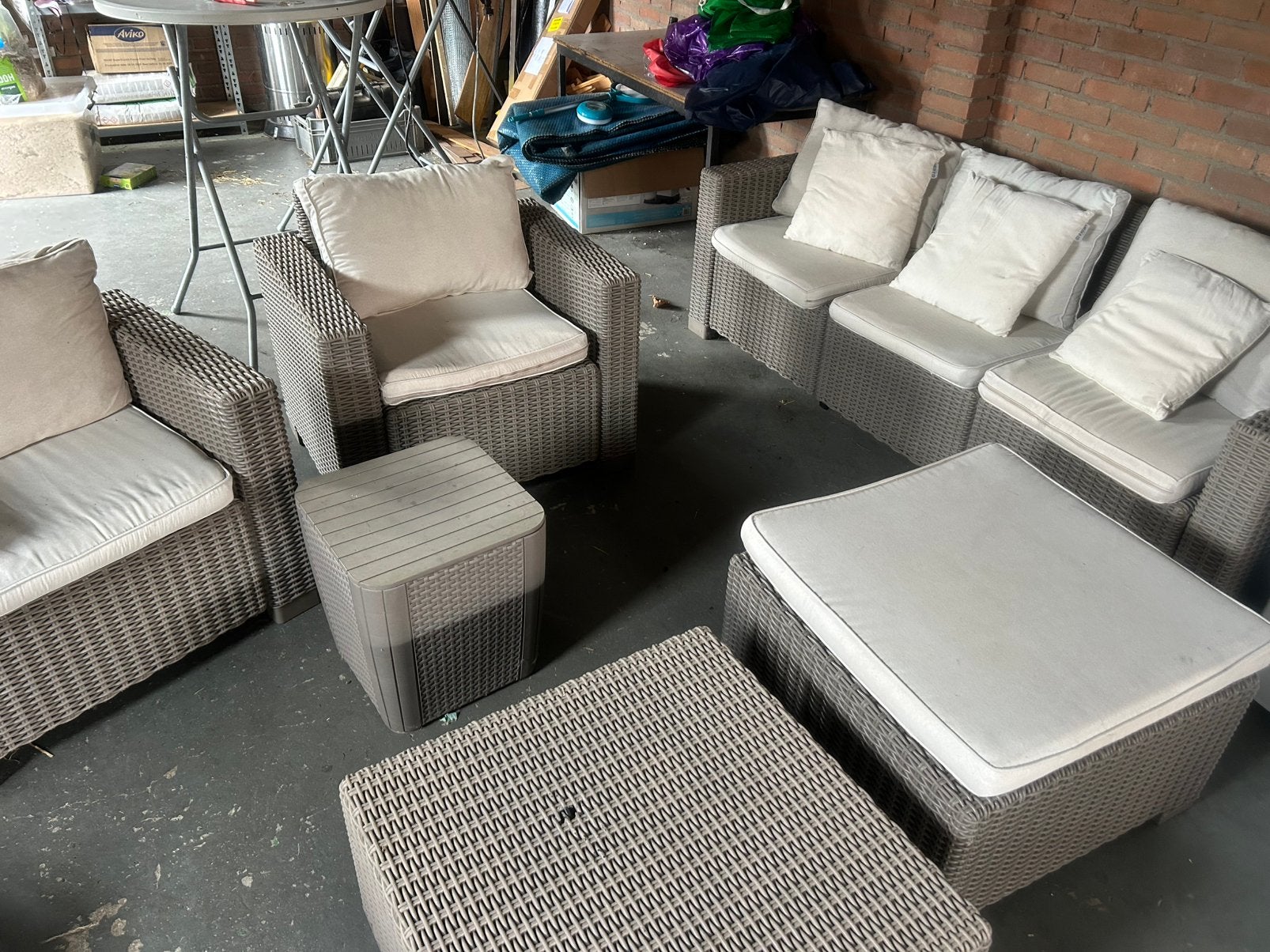 Allibert loungeset california cappuccino, Tuin en Terras, Tuinsets en Loungesets, Ophalen, Zo goed als nieuw, Kunststof, 5 zitplaatsen