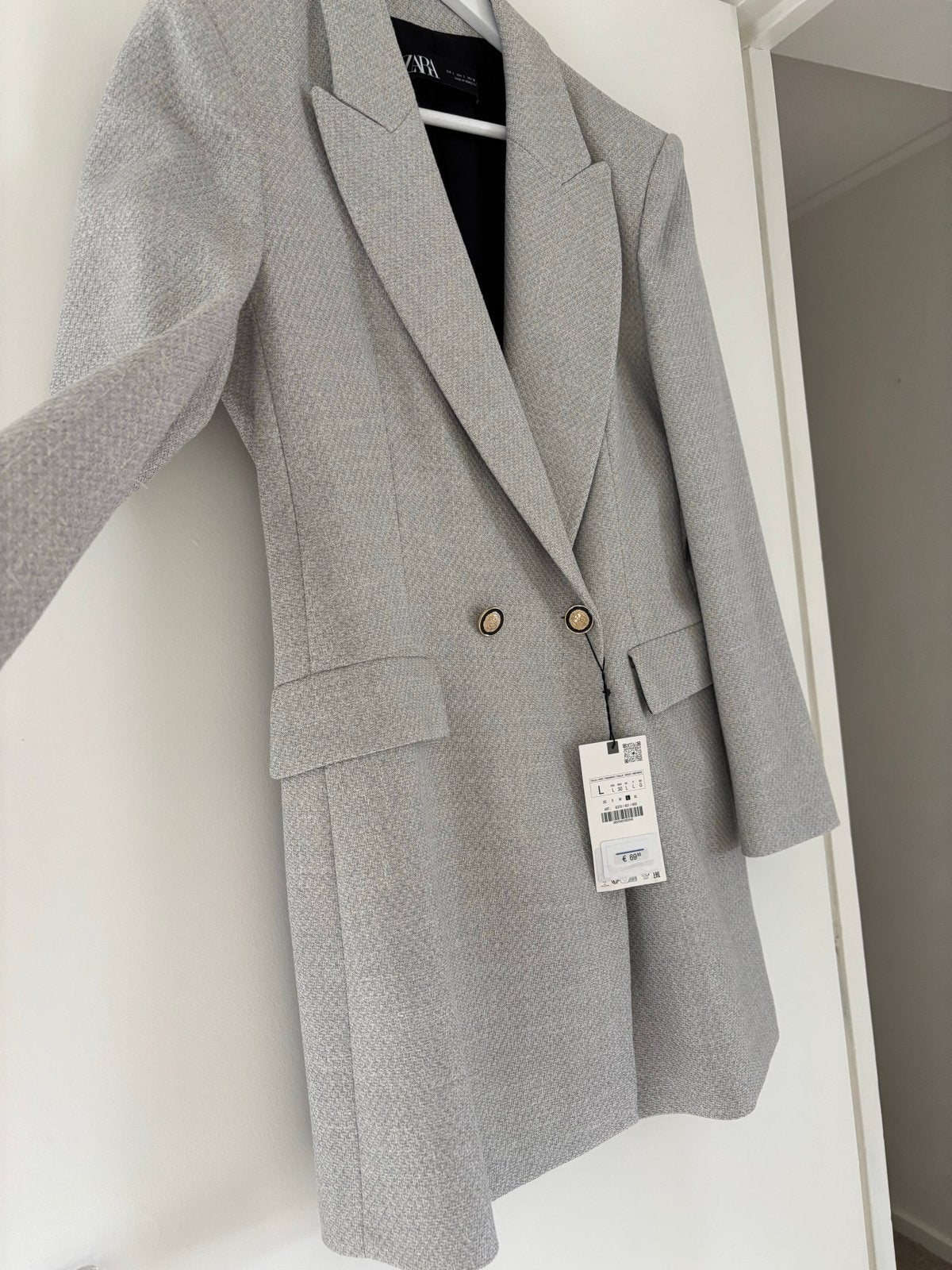 Nieuwe Zara blazer grijs met kaartje maat L, Maat 42/44 (L), Nieuw, Ophalen of Verzenden, Jasje