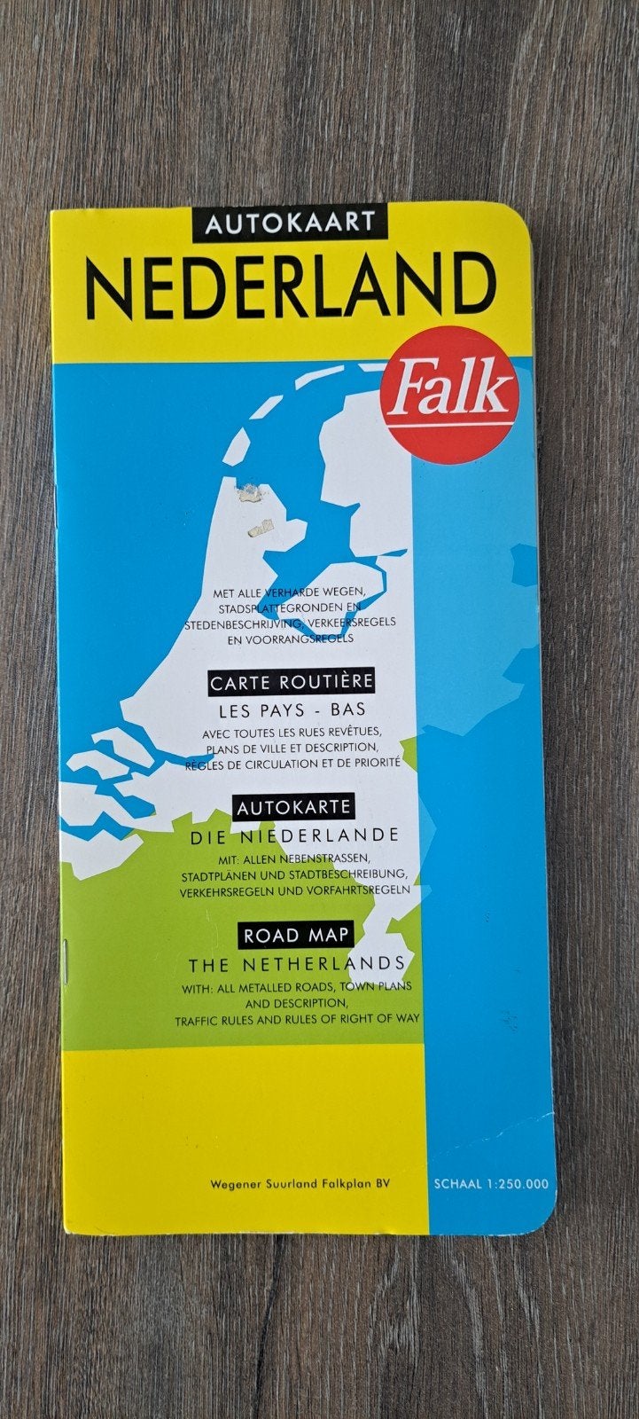 Falk Autokaart Nederland - Schaal 1:250.000, Ophalen of Verzenden, Gelezen, Wegener Suurland Falkplan BV