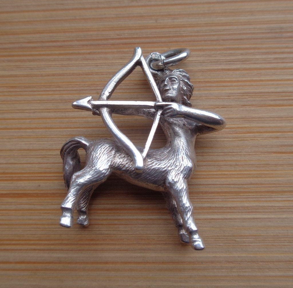 zilveren vintage hanger sterrenbeeld boogschutter [384], Verzenden, Zo goed als nieuw, Kruis of Symbool, Zilver