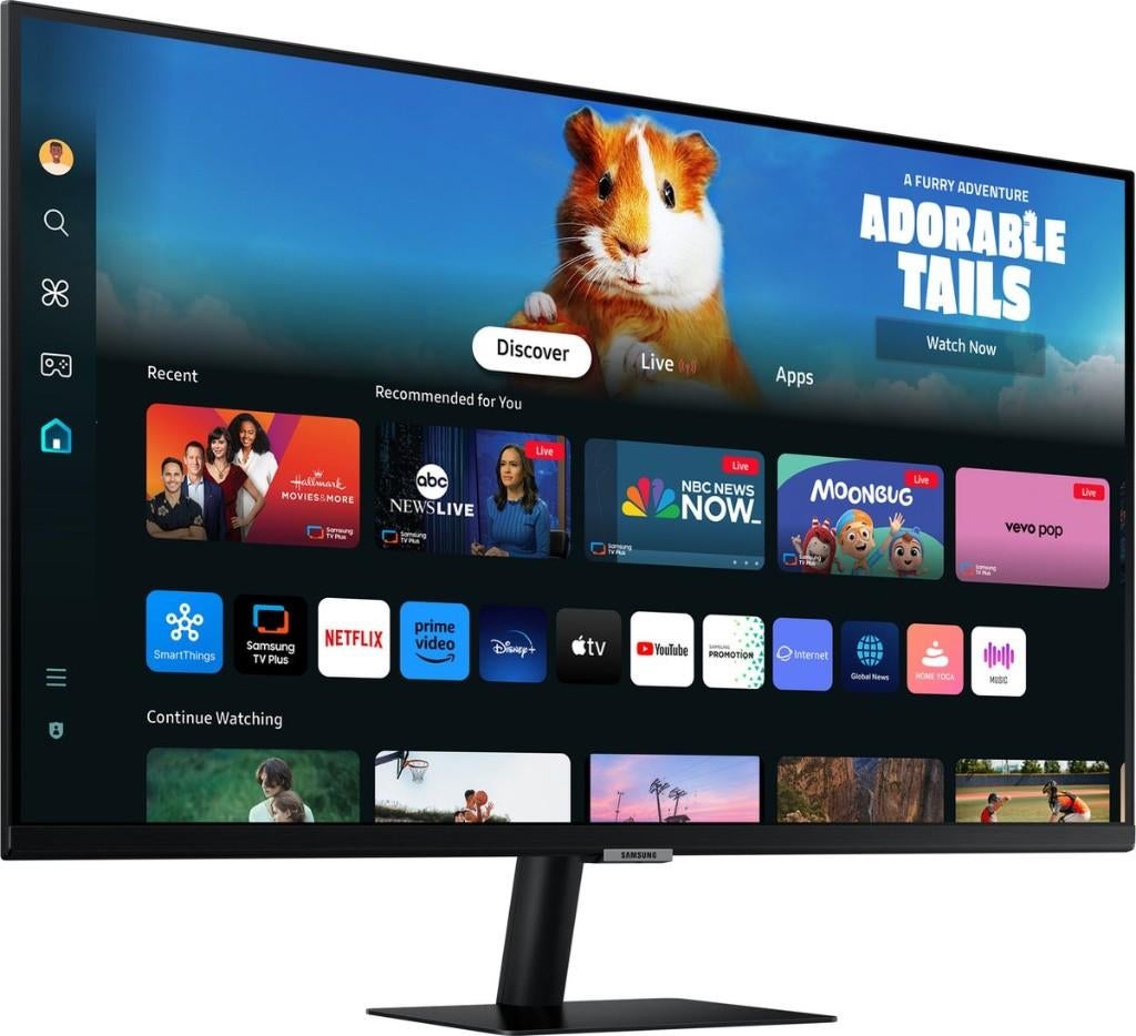 2 monitoren : Monitor 27 inch Samsung  LS27DM502EUXEN, HDMI, 3 tot 5 ms, Full HD, Zo goed als nieuw