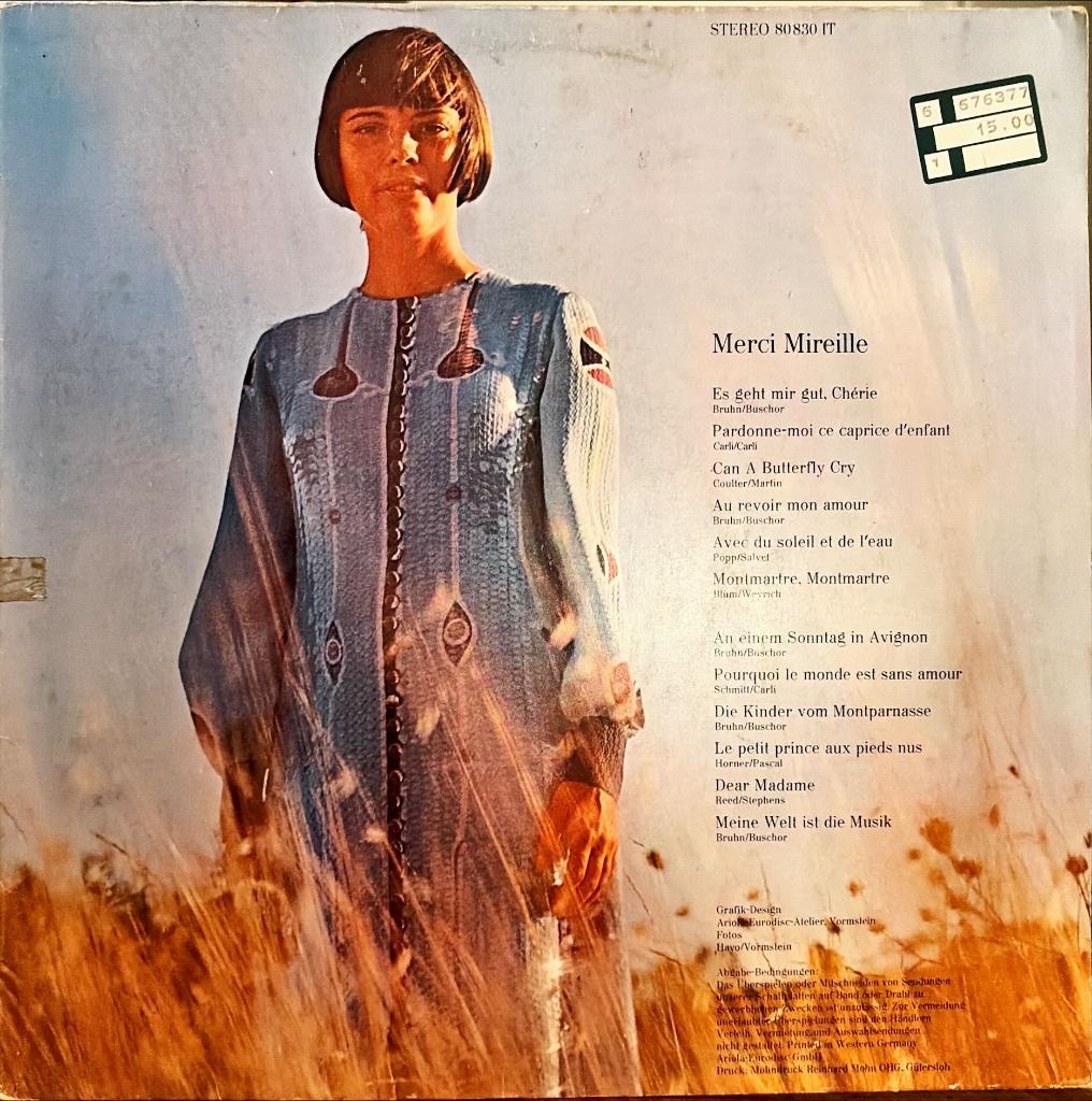 Mireille Mathieu - Merci Mathieu - Vinyl, Inclusief binnenhoes, Ophalen of Verzenden, Gebruikt, 12 inch