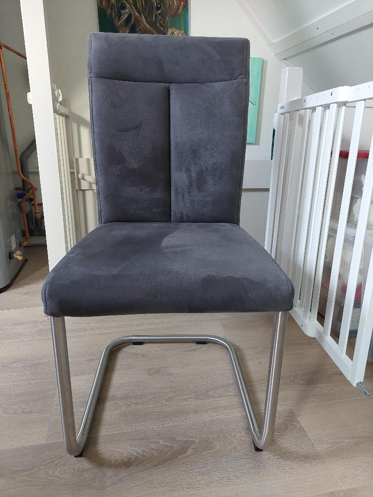 fijne stoel voor eettafel of bureau, Huis en Inrichting, Ophalen, Zo goed als nieuw, Grijs, Stof