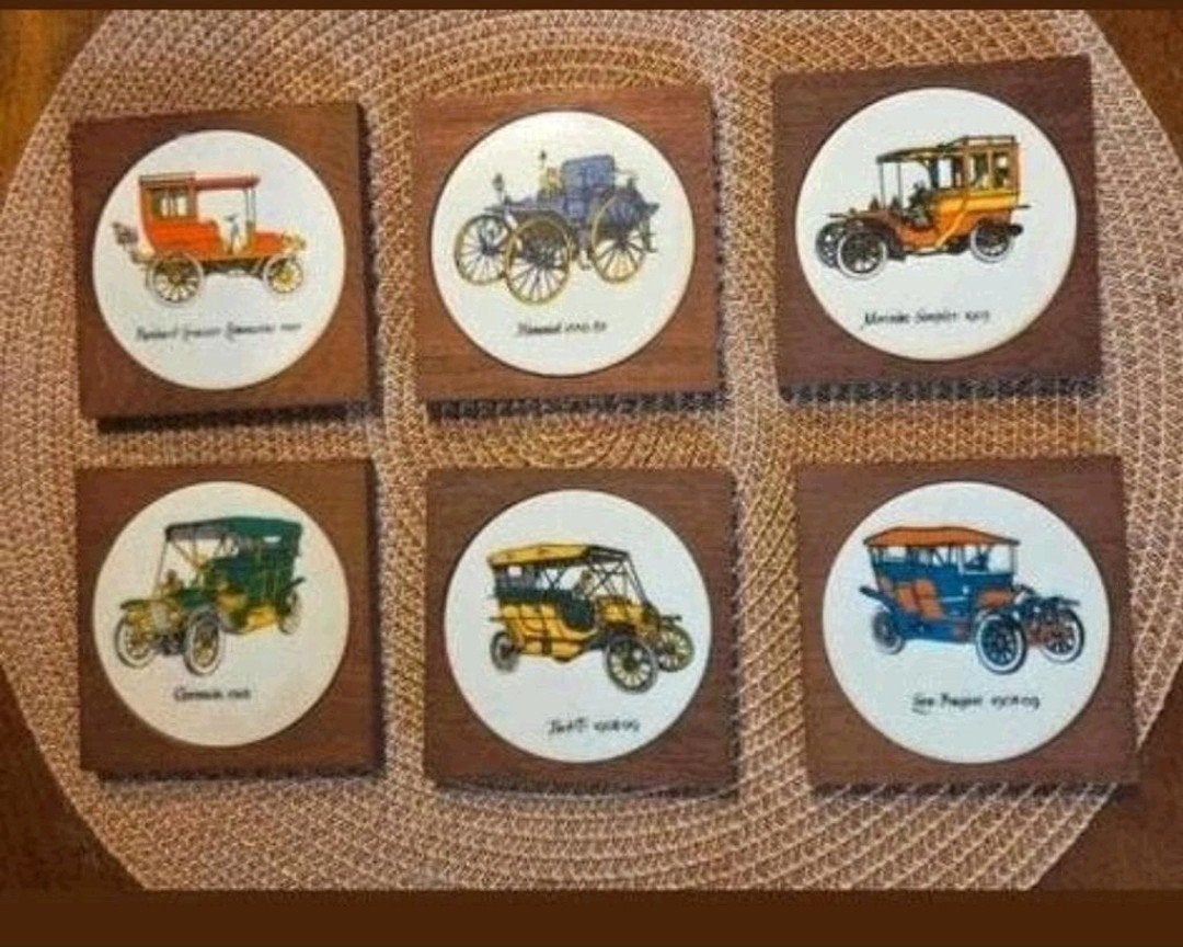 Vintage onderzetters (6 stuks), Ophalen of Verzenden, Zo goed als nieuw, Meerkleurig