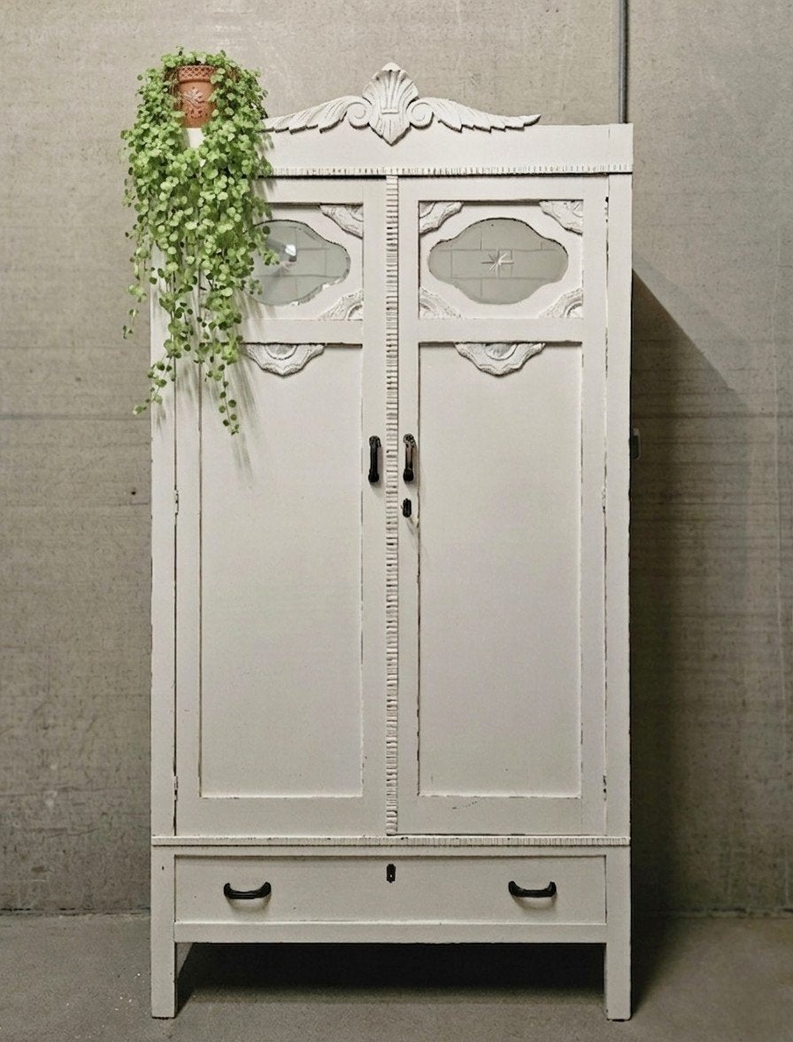 🌿Antieke brocante witte Art Deco meidenkast vintage kast, Ophalen of Verzenden