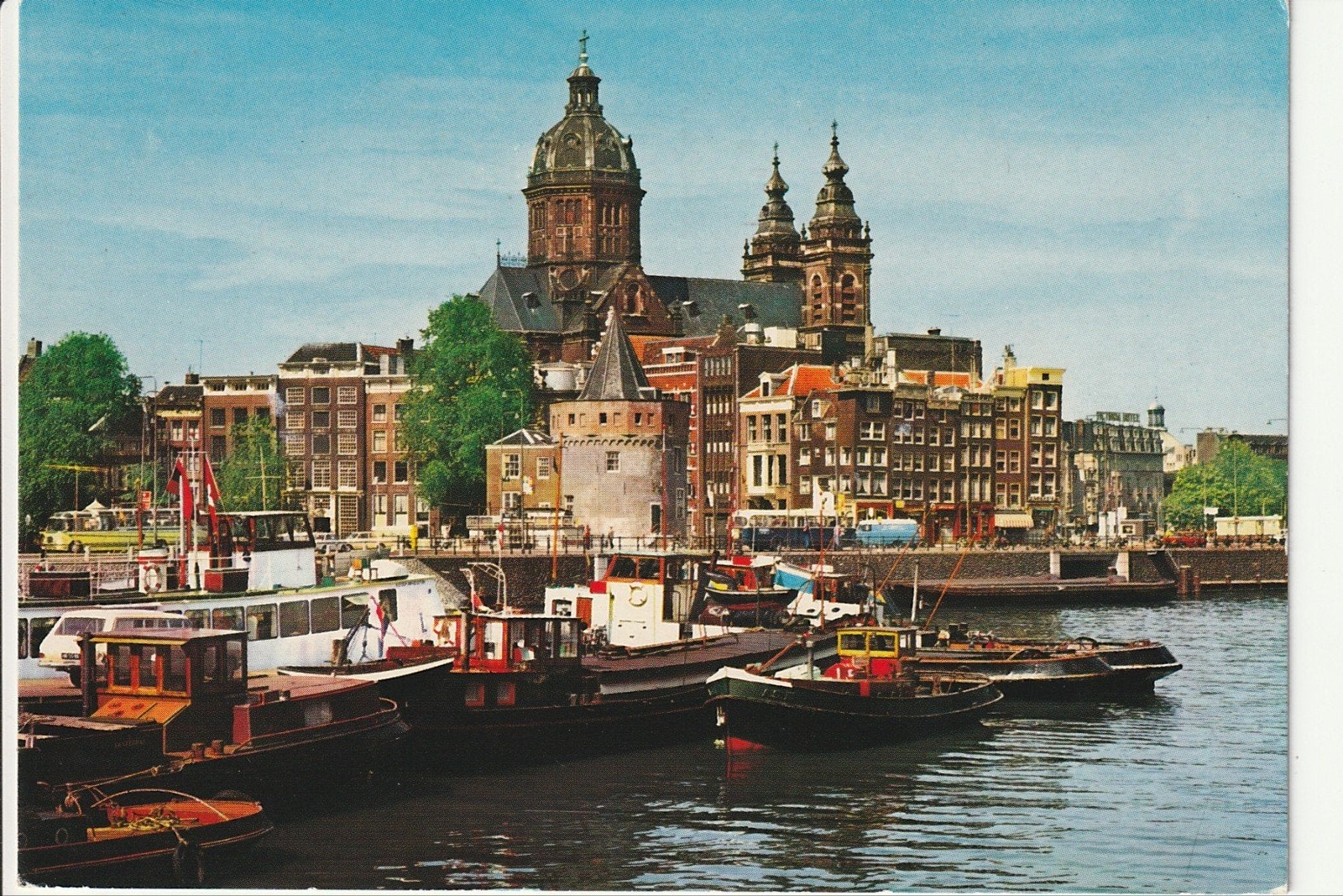 AMSTERDAM PRINS HENDRIKKADE SCHEPEN VERHEUL STADSBUS REISBUS, Ophalen of Verzenden, 1980 tot heden, Gelopen, Noord-Holland