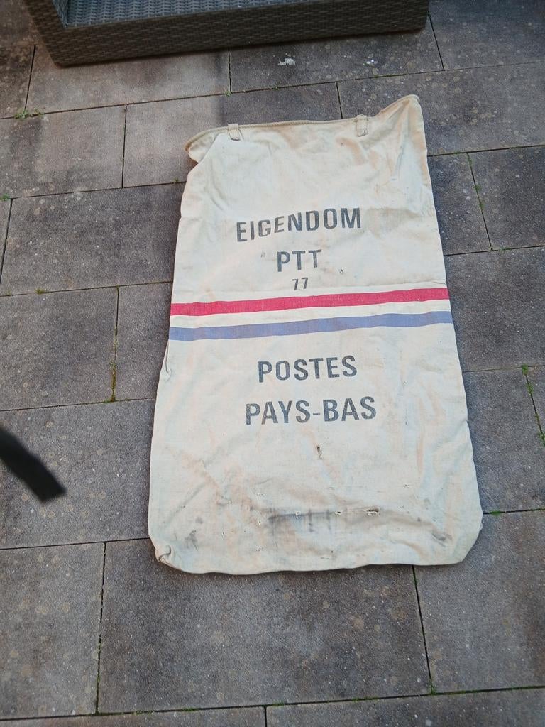 Vintage PTT Postzak - 'Eigendom PTT Postes Pays-Bas', Ophalen of Verzenden