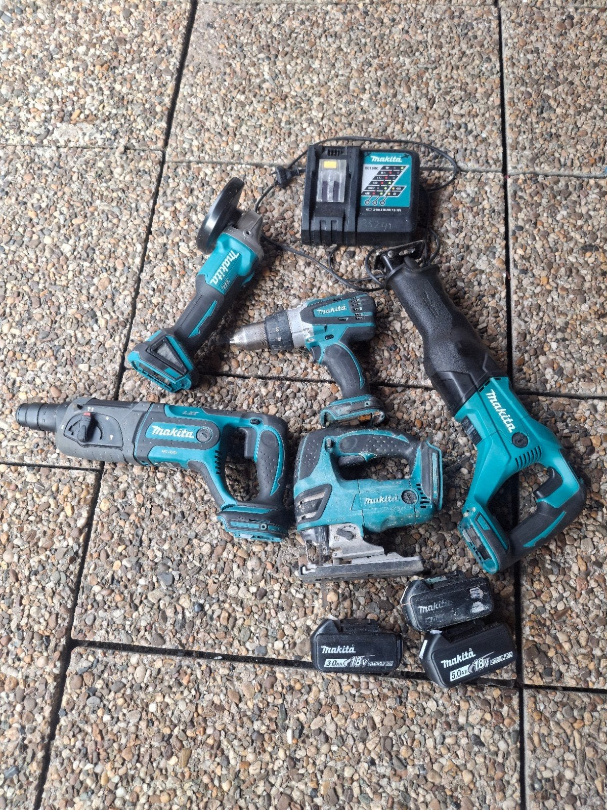 Makita sets, Ophalen, Gebruikt
